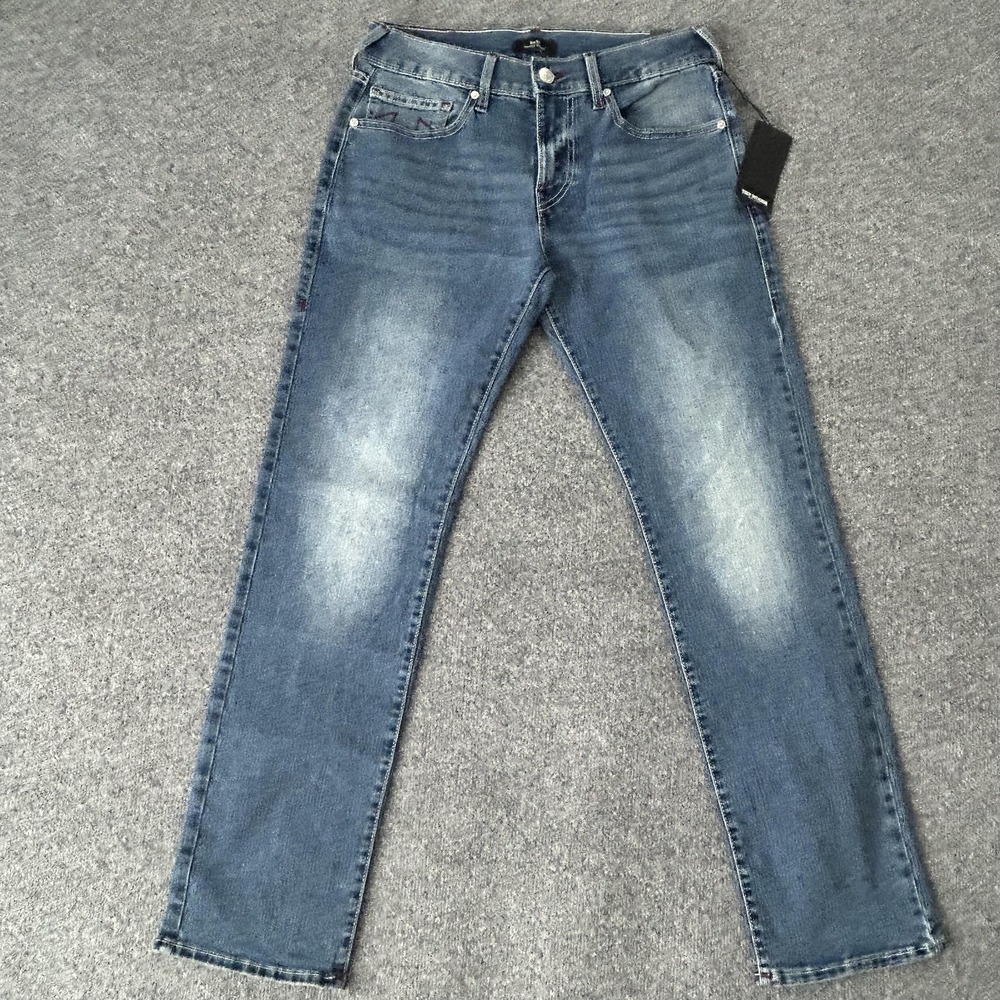 True Religion Ricky Relaxed Straight Jeans Mens‎ 32x34 Blue Medium Denim Wash